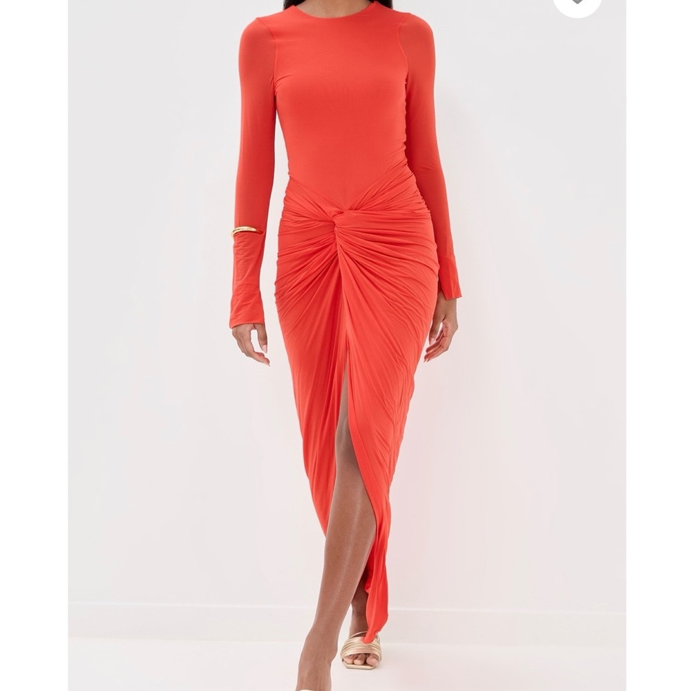 Silvia Tcherassi Long-Sleeve Draped Gown